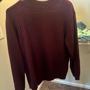 burgundy crotchet sweater for winter size large to extra large.